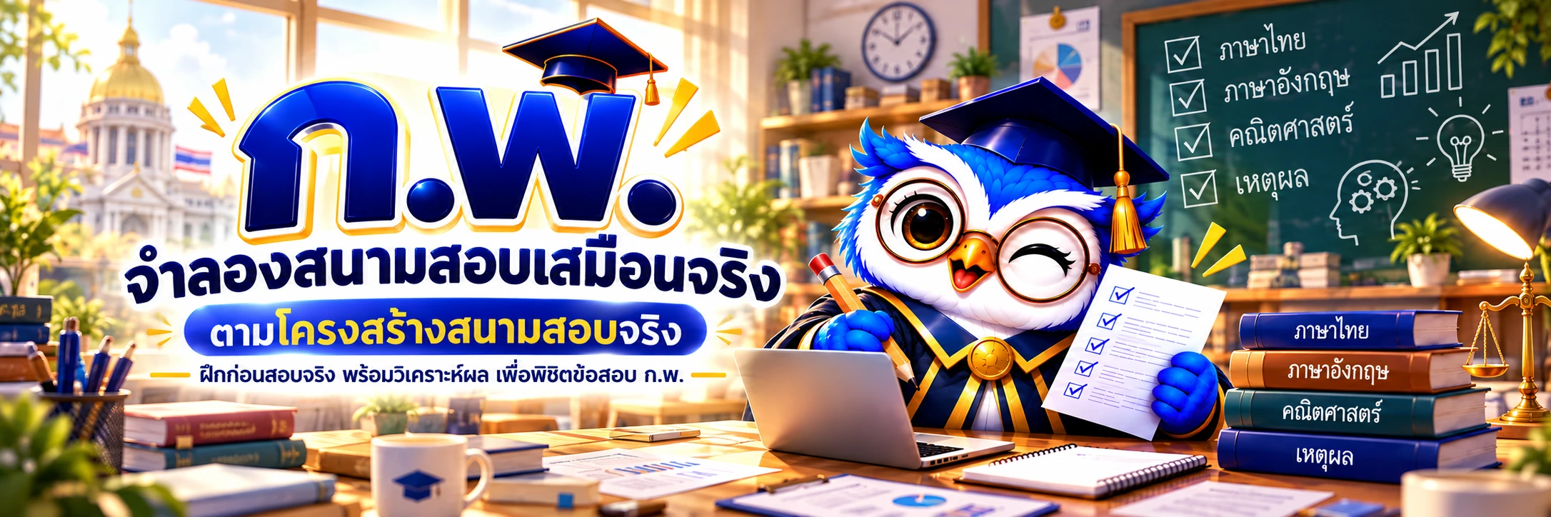 ภาพปกสนามสอบ ก.พ. ภาค ก